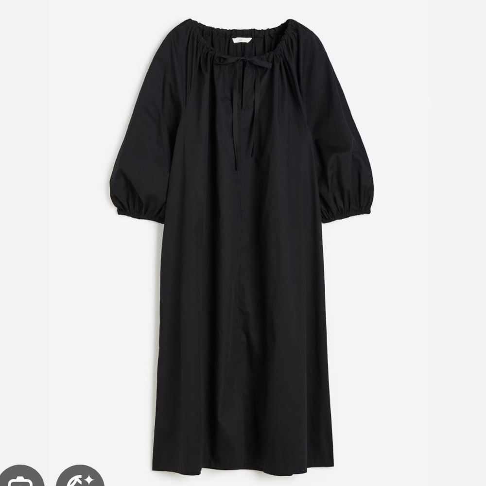 Drawstring-detail maxi Cotton dress Womens dress